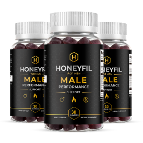 HoneyFil men's performance support gummy bottle